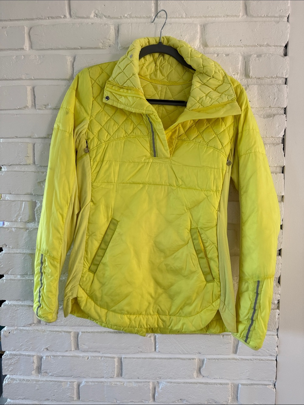 lululemon athletica Bright Yellow Quilted Pullover Down Jacket 6